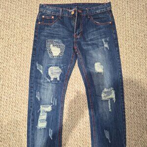 Frayed Distressed Jeans